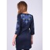 Embroidered cardigan "Poppies Luxury" navy blue